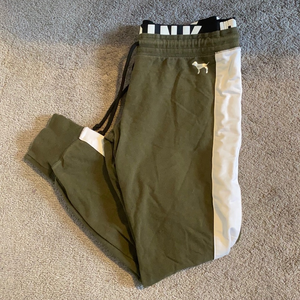 PINK Army green joggers